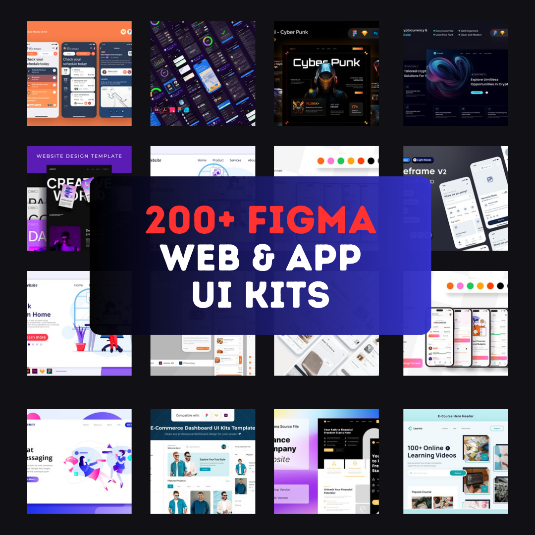 Figma Web & APP UI Kits - 200+ Templates - Best for Developers