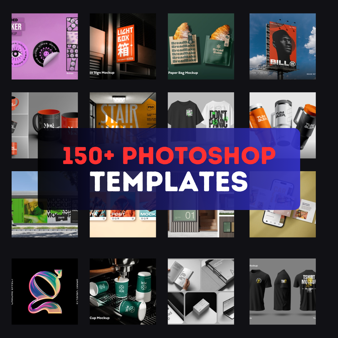 Adobe Photoshop Templates Pack - 150+ Customizable Templates